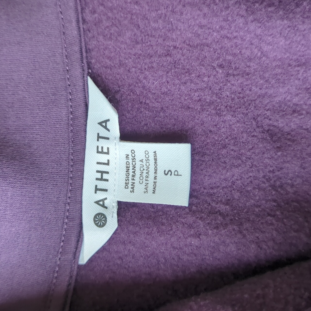 Athleta Forever Fleece 1/4 Zip Sweatshirt - Iris S - Picture 6 of 14